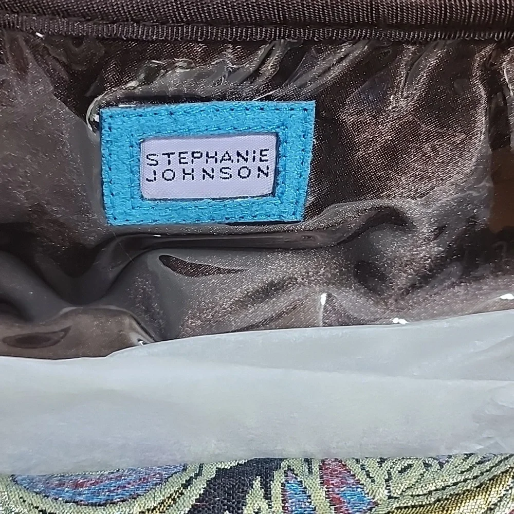 NWT Stephanie Johnson Faux Fur And Rhinestone Make Up Or Jewelry Zippered Bag
